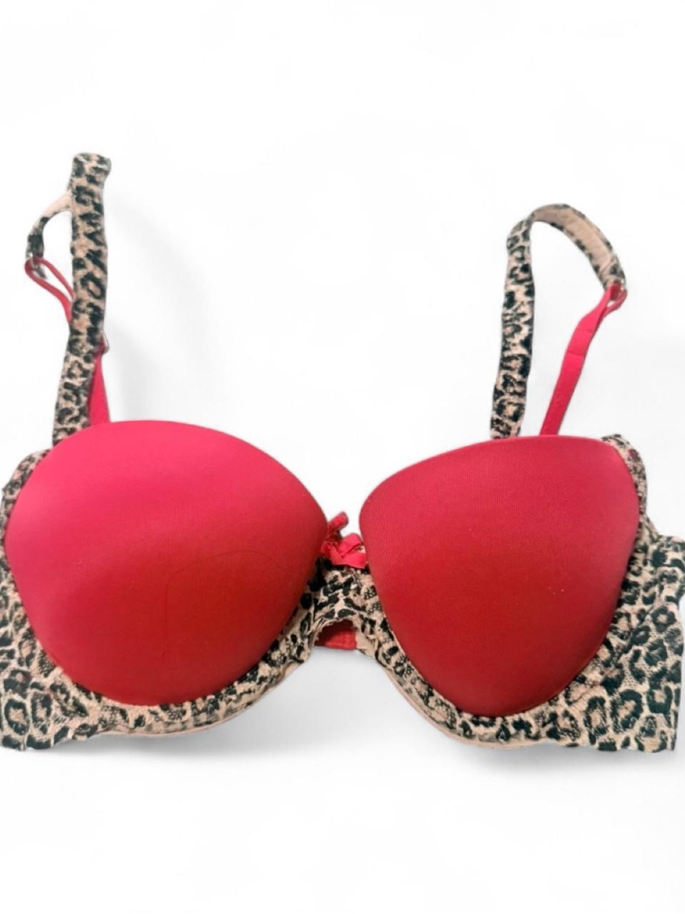 Red + Leopard Print VS Pink Y2K Push Up Bra